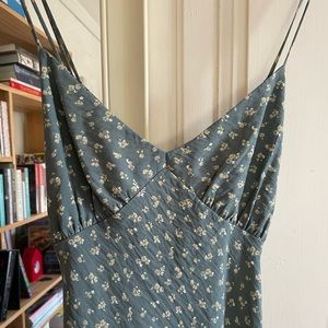 Madewell XS maxi summer dress blue flower pattern